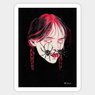 haunted wednesday addams fanart Sticker